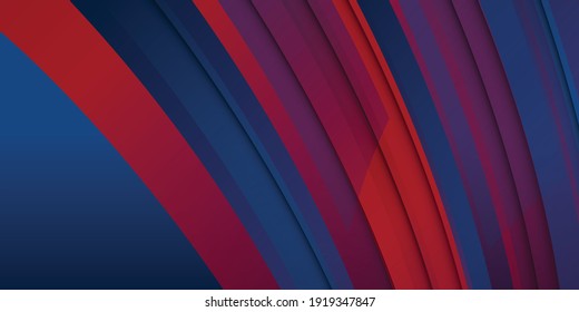 Blue and red abstract background. Modern red blue wavy geometric texture with stylish paper cut design suit for presentation background. Patriot modern background with overlap layer