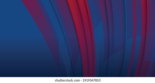 Blue and red abstract background. Modern red blue wavy geometric texture with stylish paper cut design suit for presentation background. Patriot modern background with overlap layer