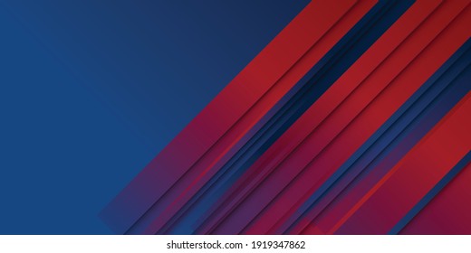 Blue and red abstract background. Modern red blue wavy geometric texture with stylish paper cut design suit for presentation background. Patriot modern background with overlap layer