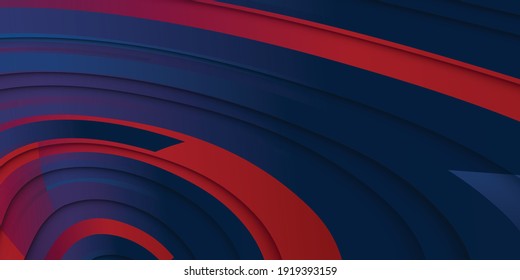 Fondo abstracto azul y rojo. Textura geométrica ondulada de color rojo moderno con un diseño elegante de corte de papel para fondo de presentación. Patriot fondo moderno con capa superpuesta