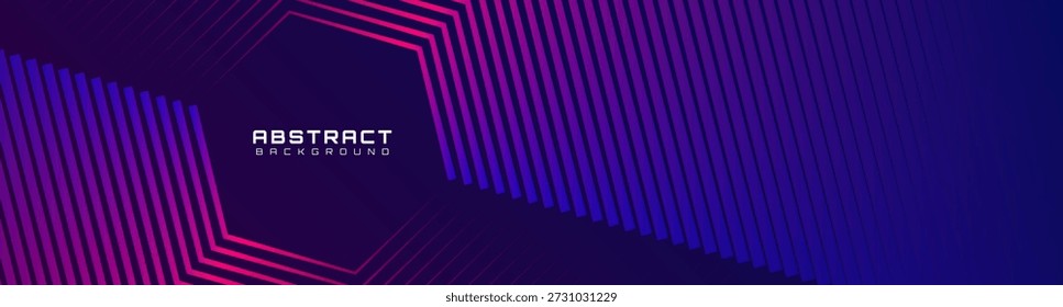 Fondo abstracto rojo azul en el espacio oscuro con la decoración del efecto de las líneas del hexágono. Concepto de estilo de rayas de elemento de Diseño gráfico moderno para Anuncio de Web, arte, volante, tarjeta o cubierta de folleto