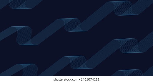 Blue red abstract background with shiny red lines on dark blue background vector