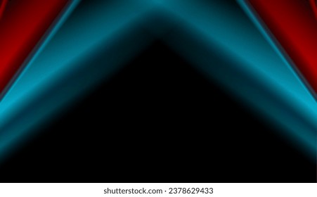 Blue and red abstract background with smooth stripes. Vector design