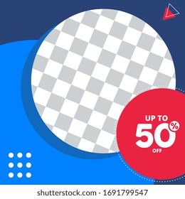 Blue and red abstract banner design. Vector, Illustration. Social Media Cover ads banner, flyer, social networks, talk bubble, poster.