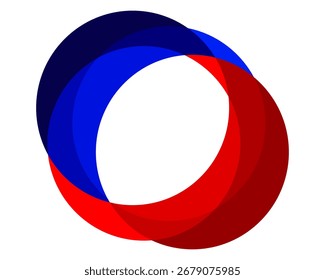 Blue and red abstract circle layer background