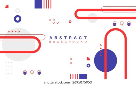 Blue and red abstract geometric background vector illustration