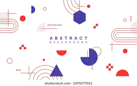 Ilustración vectorial de fondo geométrico abstracto azul y rojo