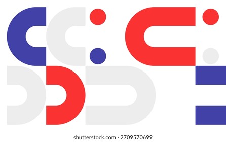 Ilustración vectorial de fondo geométrico abstracto azul y rojo