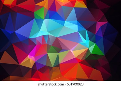 Blue red abstract low poly geometric background