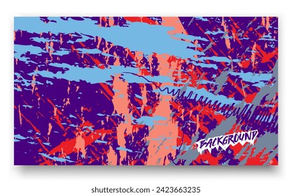 Blue and red abstract painting suitable for wall art, background design, print material, and contemporary graphic design projects.