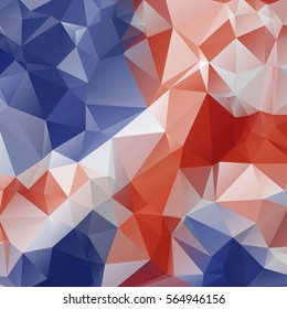 blue & red abstract poligonal background in vector graphics.