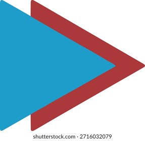 Una forma abstracta azul y roja que se asemeja a un Botón de juego