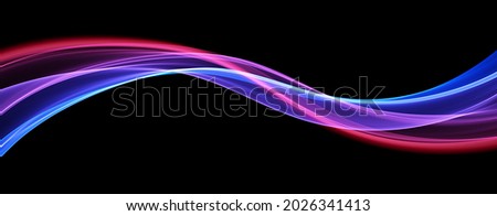 Blue and red abstract wave. Magic line design. Flow curve motion element. Neon gradient wavy illiustration. Stock photo © 