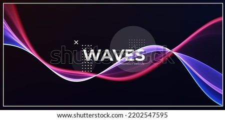 Blue and red abstract wave. Magic line design. Flow curve motion element. Neon gradient wavy illiustration. Stock photo © 