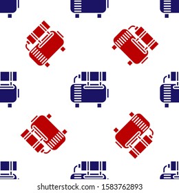 Blue and red Air compressor icon isolated seamless pattern on white background.  Vector Illustration