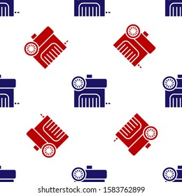 Blue and red Air compressor icon isolated seamless pattern on white background.  Vector Illustration