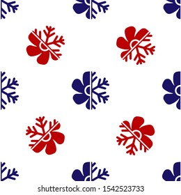 Blue and red Air conditioner icon isolated seamless pattern on white background.  Vector Illustration