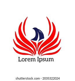 Blue red american eagle logo 
