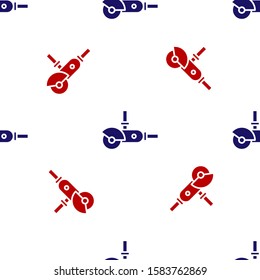 Blue and red Angle grinder icon isolated seamless pattern on white background.  Vector Illustration