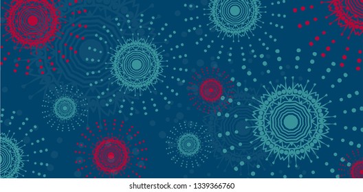 Blue, Red and Aqua Swirl Background