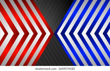 blaurote Pfeillinien auf schwarzem Hintergrund. Vektor