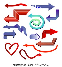 
Blue and red arrows vector collection