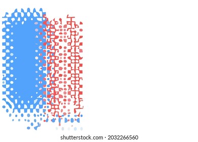 Blue and red background. Abstract vector. Modern geometric design. 2D rendering digital illustration.