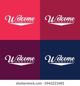 a blue and red background with a red and blue sign that says welcome onboard