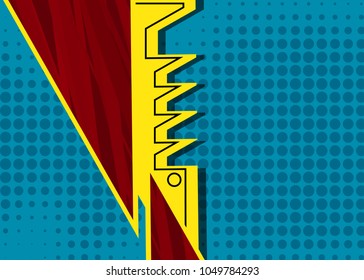 Blue and red banner abstract template for card. Metal Background with waves and reflections. Business background, silver, illustration. Illustration of abstract background with a metallic element