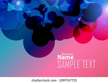 Blue and red banner abstract template for card. Metal Background with waves and reflections. Business background, silver, illustration. Illustration of abstract background with a metallic element