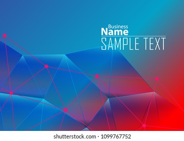 Blue and red banner abstract template for card. Metal Background with waves and reflections. Business background, silver, illustration. Illustration of abstract background with a metallic element