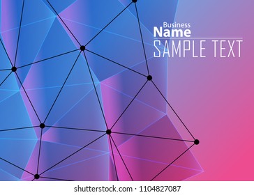 Blue and red banner abstract template for card. Metal Background with waves and reflections. Business background, silver, illustration. Illustration of abstract background with a metallic element