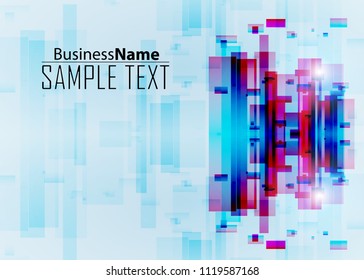Blue and red banner abstract template for card. Metal Background with waves and reflections. Business background, silver, illustration. Illustration of abstract background with a metallic element