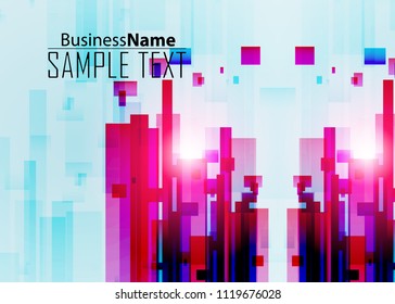 Blue and red banner abstract template for card. Metal Background with waves and reflections. Business background, silver, illustration. Illustration of abstract background with a metallic element