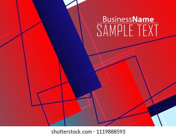 Blue and red banner abstract template for card. Metal Background with waves and reflections. Business background, silver, illustration. Illustration of abstract background with a metallic element