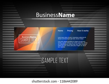 Blue and red banner abstract template for card. Metal Background with waves and reflections. Business background, silver, illustration. Illustration of abstract background with a metallic element