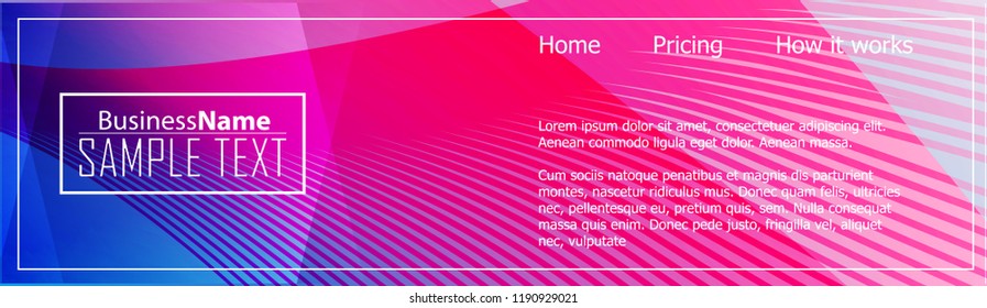Blue and red banner abstract template for card. Metal Background with waves and reflections. Business background, silver, illustration. Illustration of abstract background with a metallic element