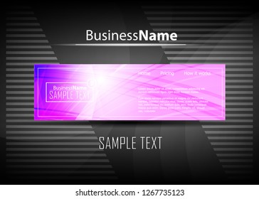 Blue and red banner abstract template for card. Metal Background with waves and reflections. Business background, silver, illustration. Illustration of abstract background with a metallic element
