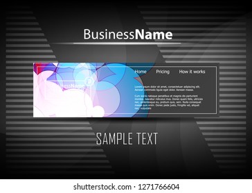 Blue and red banner abstract template for card. Metal Background with waves and reflections. Business background, silver, illustration. Illustration of abstract background with a metallic element