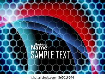 Blue and red banner abstract template for card. Metal Background with waves and reflections. Business background, silver, illustration. Illustration of abstract background with a metallic element