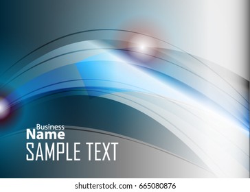 Blue and red banner abstract template for card. Metal Background with waves and reflections. Business background, silver, illustration. Illustration of abstract background with a metallic element