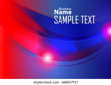 Blue and red banner abstract template for card. Metal Background with waves and reflections. Business background, silver, illustration. Illustration of abstract background with a metallic element