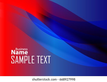 Blue and red banner abstract template for card. Metal Background with waves and reflections. Business background, silver, illustration. Illustration of abstract background with a metallic element