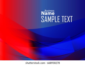Blue and red banner abstract template for card. Metal Background with waves and reflections. Business background, silver, illustration. Illustration of abstract background with a metallic element