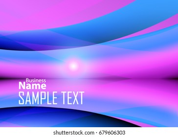 Blue and red banner abstract template for card. Metal Background with waves and reflections. Business background, silver, illustration. Illustration of abstract background with a metallic element