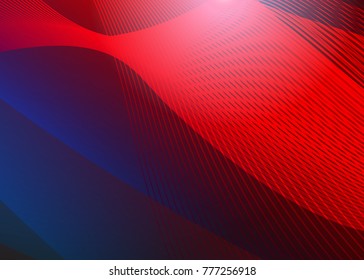 Blue and red banner abstract template for card. Metal Background with waves and reflections. Business background, silver, illustration. Illustration of abstract background with a metallic element
