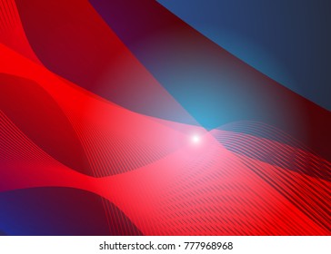 Blue and red banner abstract template for card. Metal Background with waves and reflections. Business background, silver, illustration. Illustration of abstract background with a metallic element