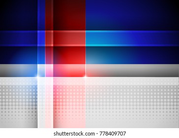 Blue and red banner abstract template for card. Metal Background with waves and reflections. Business background, silver, illustration. Illustration of abstract background with a metallic element