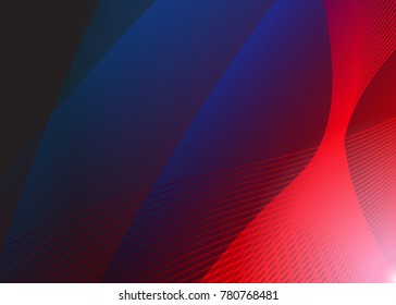 Blue and red banner abstract template for card. Metal Background with waves and reflections. Business background, silver, illustration. Illustration of abstract background with a metallic element