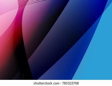 Blue and red banner abstract template for card. Metal Background with waves and reflections. Business background, silver, illustration. Illustration of abstract background with a metallic element